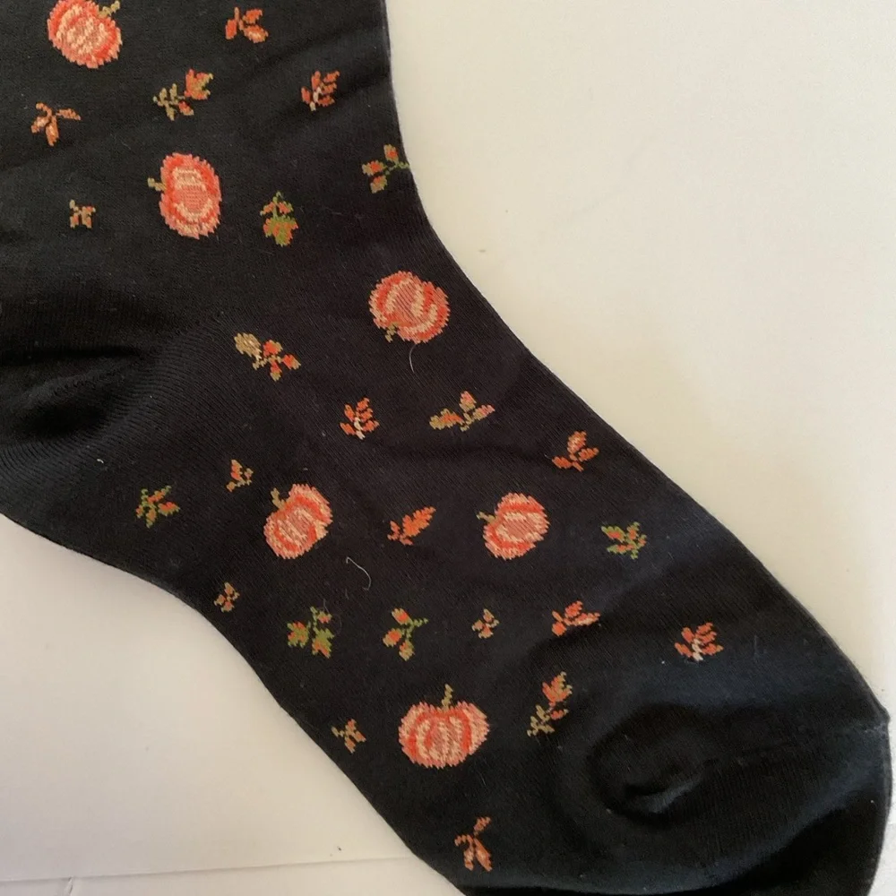 Talbots Pumpkin Fall Trouser Socks NWT